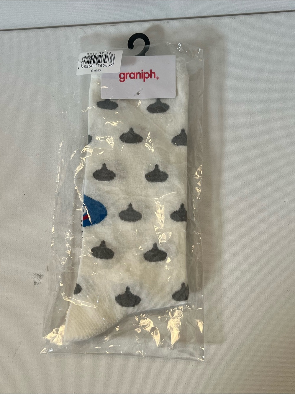 Dragon Quest x graniph DQ+g socks slime pattern 2 White
